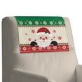 thumbnail image 7 of TSOVTHRID Embroidery Santa Claus Snowflake Print Sofa Headrest Cover Non Slip Headrest Protector for Recline Chair PU Leather Head Protector Cover for Living Room Christmas Decor 17x27in, 1 Piece, 7 of 7