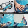 Colorful Underwater Plant Turtle Bathroom Rugs Non Slip Washable