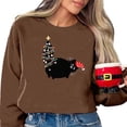 thumbnail image 1 of WEAIXIMIUNG Sweat à Capuche Rayé pour Femmes 3X Motif de Noël Mignon Col Rond Manches Longues pour Femmes Pull Décontracté de Vacances, 1 of 3