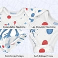 thumbnail image 3 of Snowflakes Red Blue Dots Pure Cotton Bodysuit Short Sleeve Pajamas One-Piece Romper Unisex 3 Months, 3 of 6