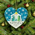 thumbnail image 6 of SLYNSHome Christmas Tree Family Ornament,Snowflake Blue Heart Shaped Ornament Sign Holiday Decorations, 6 of 7