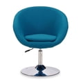 thumbnail image 3 of Hopper Blue and Polished Chrome Wool Blend Adjustable Height Chair, 3 of 8