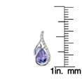 thumbnail image 3 of 10k White Gold Genuine Pear-Shape Tanzanite and Diamond Curved Halo Drop Earrings, 3 of 5