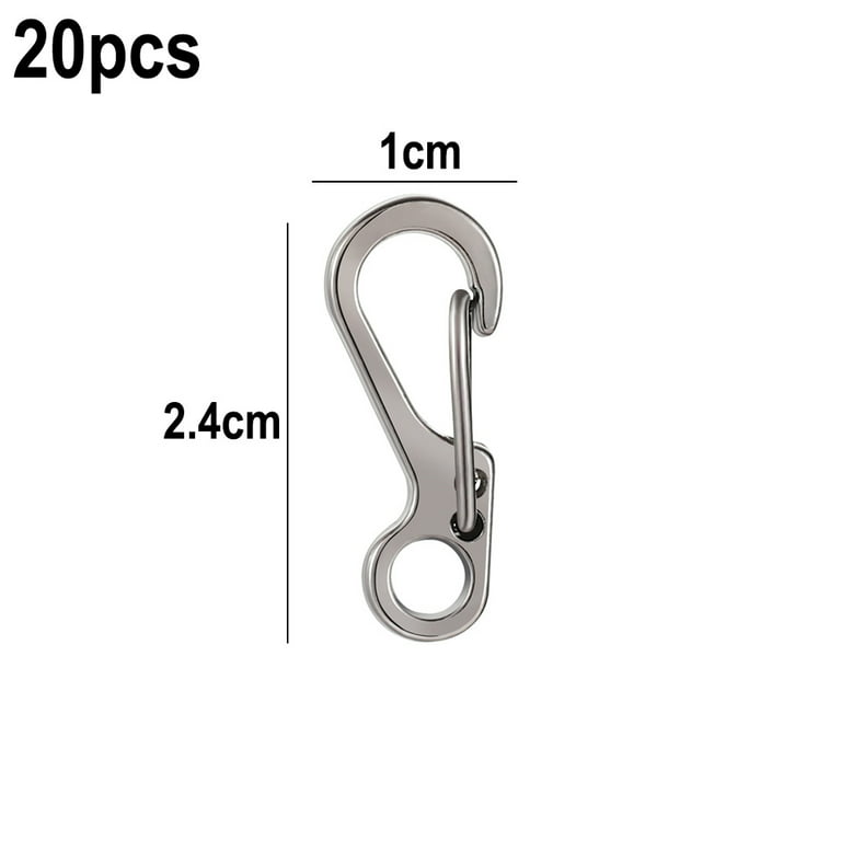 20pcs Durable Mini Carabiner Keychain For Keys And Camping Tools