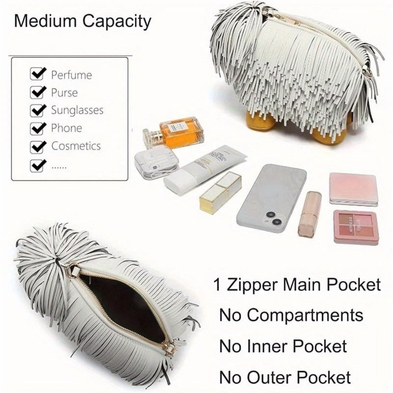 Womens Dog Shaped Shoulder Bag - PU Leather Crossbody Bag with Tassel and Gold Hardware, Zipper Closure, Adjustable Shoulder Strap, Portable Cute Small Bag for Daily Use Travel (1 Pack, Gold)