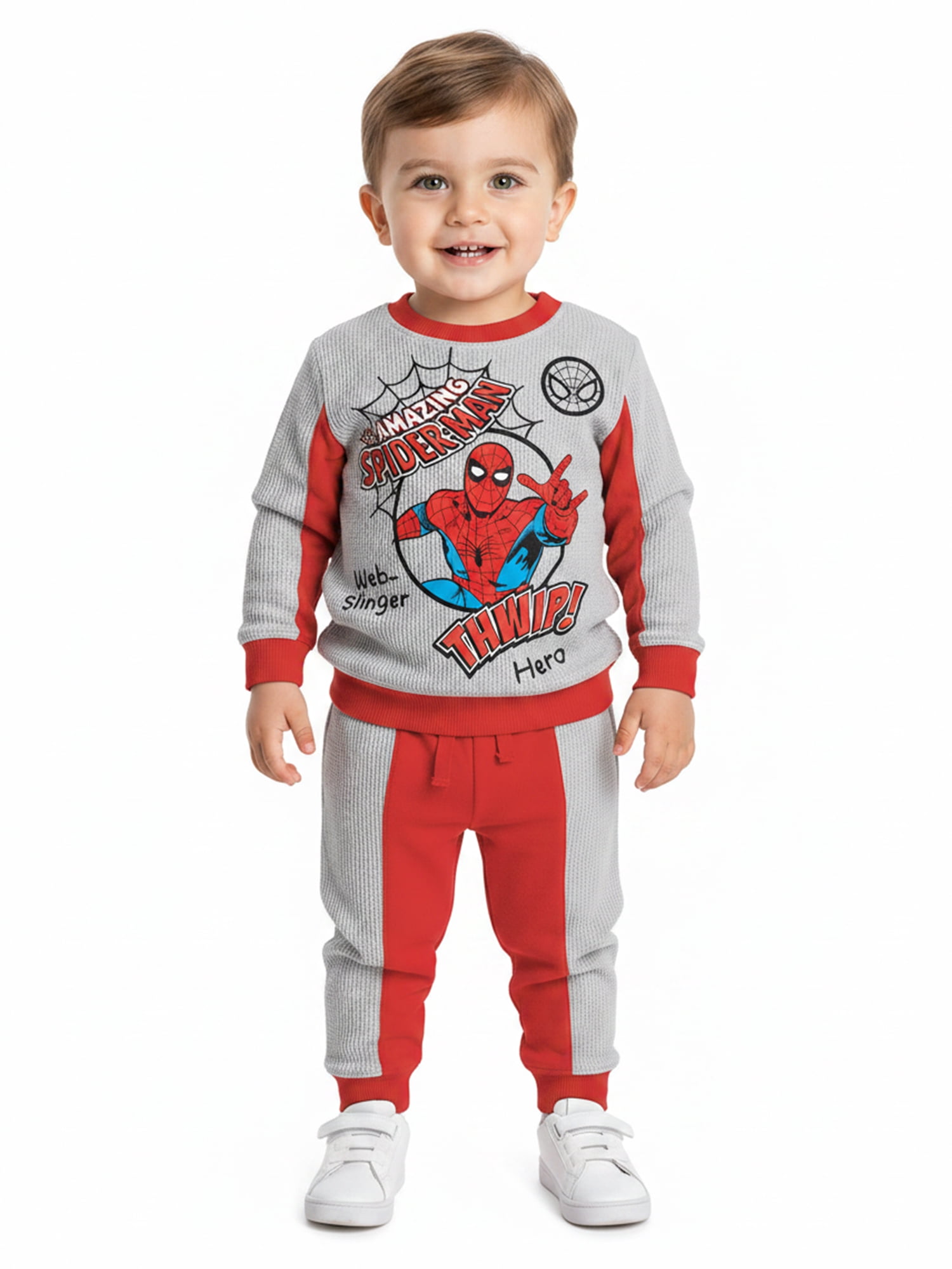 Spider-Man Baby Boys Waffle Knit Top and Pants Set, 2-Piece, Sizes 0M-24M