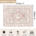 thumbnail image 2 of 5'x7' Traditional Area Rugs for Living Room, Non-Slip Indoor Thin Carpet for Bedroom, Foldable Persian Medallion Rugs,Pink, 2 of 5