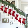 thumbnail image 4 of Gunia Family Initial Xmas Stockings Soft White Plush Cuff with Red Velvet Body and Gold Letter G Socks Diy Name Christmas Decorations For Family Holiday Season, 4 of 6