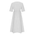 thumbnail image 5 of Vivianyo HD Women's Maxi Dress Women's Fashion Solid Color Short Sleeve V-Neck Waist In Dresses, 5 of 6