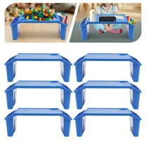 Set of 6 Pcs Kids Lap Desk Tray, Plastic Breakfast Laptop Trays with Side Pockets, Portable Lap Bed Table