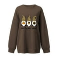 thumbnail image 3 of OKBOP Red High Tops,Fashion Autumn Printed Loose Long Sleeve Round Neck Casual Pullover Sweatershirt Victorian Blouse White Sweatshirt Women, 3 of 4
