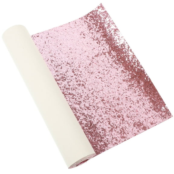 FRCOLOR Pink Shiny PU Glitter Fabric Sheet for DIY Crafts and Jewelry Making 10x15 inches