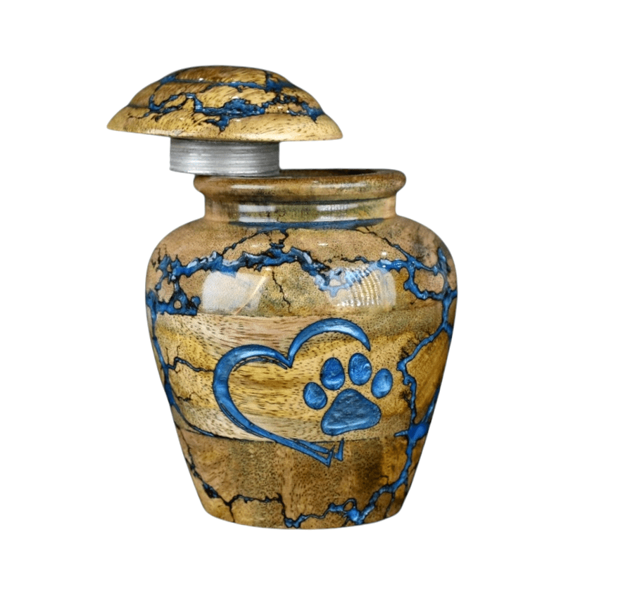 Wooden Cremation Urn For Pets Ashes - Resin Urn Box For Dog Ashes Urn For Cats Ashes Urn - Handmade