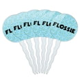 thumbnail image 1 of Flossie Cupcake Picks Toppers - Set of 6 - Blue Speckles, 1 of 1