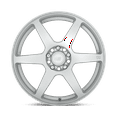 thumbnail image 3 of Motegi Aluminum Rim MR143 CS6 17X7in Hyper Silver Finish, MR14377031440, 3 of 3