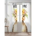 thumbnail image 2 of Duck Sheer Curtains 2 Panels Set Welcome Garland Lihgt Filtering Rod Pocket Voile Drape, Semi Sheer Window Curtains for Bedroom Living Room, 52"x96", 2 of 5