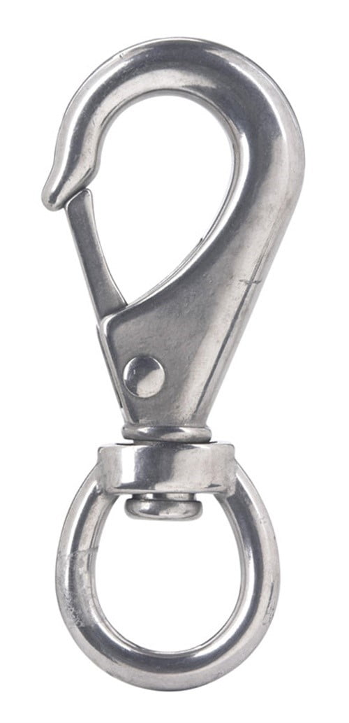 Campbell Chain Round Swivel Eye Boat Snap 220 Lb Zinc Stainless Steel 3-11/16' Overall 7/16' Opening Pack of 10