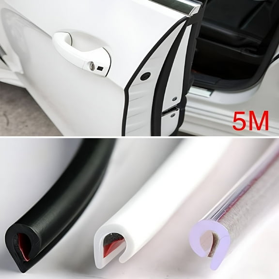 RIONIMA 2026 New 16.4Ft Universal Auto Car Door Edge Guard Protector Cover Moulding Trim Strip Line Black