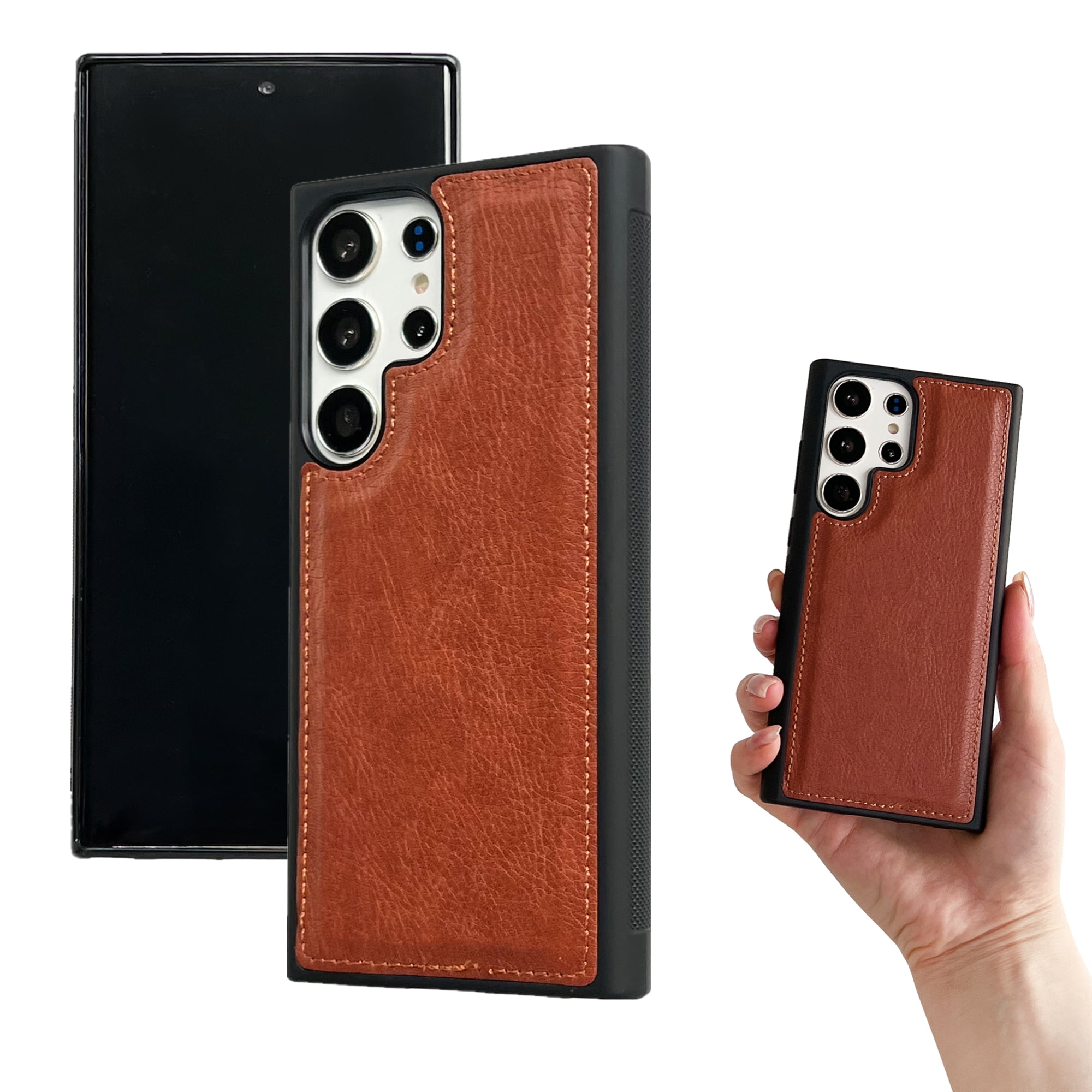 Designed For Samsung Galaxy S25 Wallet Phone Case,Detachable PU Leather Magnetic Flip,With Card Slots,Flip Folding Kickstand,Heavy Duty Anti-fall Shockproof Rugged Phone Case,Brown