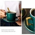 thumbnail image 6 of Green Ceramic Bone China European Luxury Coffee Cup and Saucer Set Scented Tea, Black Tea Flower Nordic, 6 of 7