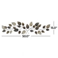 thumbnail image 4 of DecMode Timeless and Traditional Metal Leaves Wall Décor in Brown, 50"L x 15"H,, 4 of 14