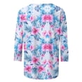 thumbnail image 6 of Purcolt Women's Floral 3/4 Length Sleeve T-Shirts Casual Crew Neck Tunic Tops Summer Beach Vaction Tee Tops, 6 of 7