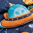 thumbnail image 3 of ESCA Universe Blue Orange Reversible Comforter Set with Pillow Shams, Toy Throw Pillow Cushion - Twin Sizes - All Season, 3 of 5