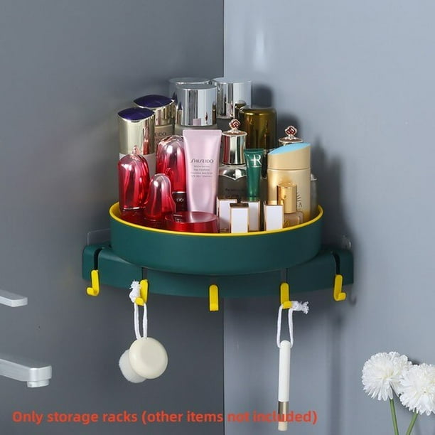 Bathroom Storage Rack Rotating Shower Caddy Corner Shelf No punching Kitchen Bathroom Organizer