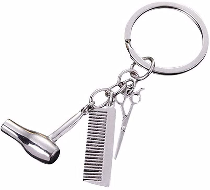 BARBER STYLISH RAZOR  KEY RING/KEY CHAIN GIFT STAINLESS STEEL RED COLOR 