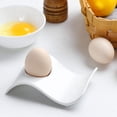thumbnail image 2 of Jinsinto 4 pcs egg cups porcelain egg stand eggshell, 13.5x8x3.5cm (white), 2 of 5