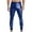 Blue, variant on Men's PU Leather Casual Pants High Gloss Shiny Trousers Retro Slim Fit Motorcycle Style Leggings Men's Black Dress Pants Elastic Waist Adaptive
