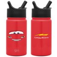 thumbnail image 2 of Simple Modern 14oz Disney Summit Kids Water Bottle Thermos with Straw Lid - Dishwasher Safe Vacuum Insulated Double Wall Tumbler Travel Cup 18/8 Stainless Steel Cars Ka-chow, 2 of 7