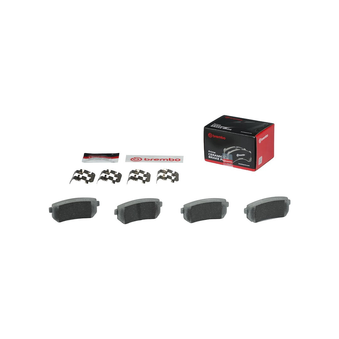 Brembo KT00907; Brake Kit; Ceramic Brake Pads; 262 MM UV Coated Solid High Carbon Cast Iron One Piece Rotor; w/ Rotors/Pads/ Pad Wear Sensor/ Pad Shims/ Lubricant/ Spring/ Mounting Hardware