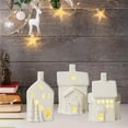 thumbnail image 4 of LED Lighted Christmas Houses, Christmas Town Scene Desktop Ornaments, White House Porcelain Village Christmas LED Li Ceramic, 4 of 8