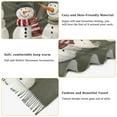 thumbnail image 5 of FORMRS Womens Scarf Winter Soft Long Big Warm Shawls Wrap Tassel Scarves, Gray Cute Snowmen, 5 of 9