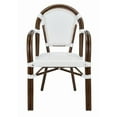 thumbnail image 3 of White and White, with Arms, French Bistro Patio Dining Chair by Chivari, 2 Pack, 3 of 14