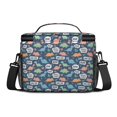 thumbnail image 3 of Dinosaur and Speech Bubble Gray Insulated Lunch Box for Women Men, Medium Leakproof Cooler Bag with Adjustable Strap, 10"x6.7"x8", 3 of 6