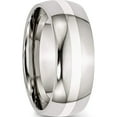 thumbnail image 4 of Stainless Steel With Sterling Silver Inlay Polished 8mm Band (Size 7.5) Made In China sr38-7.5, 4 of 5
