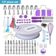 thumbnail image 2 of Paquete de 137 Hornear Set TurnTable Set Pastelería Pastel de Pasteles Decoración Tubería Espátulas Dough Smoother Cocina Gadgets con cepillo de limpieza Inevent HA009994-00B, 2 of 6