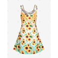 thumbnail image 2 of Vestido de Sol Talla Extra con Estampado de Girasol Rosegal  Vestidos florales de talla grande, 2 of 5