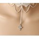thumbnail image 5 of Elegante Noble Simple hermoso vestidos de mujer accesorios estilo Punk hecho a mano blanco cuello estrecho gargantilla collar corto, 5 of 5