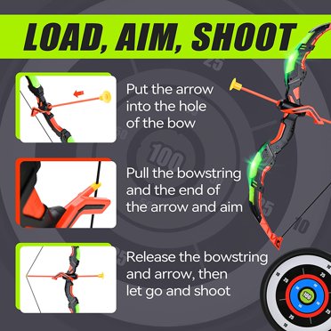 YIMORE Kids Bow And Arrow Set - Wooden Archery Toy With 6 Arrows, 4 Targets & Quiver For Ages 3-12