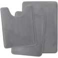 thumbnail image 3 of Set of 3 Absorbent Memory Foam Bath Mat Bathroom Rugs, Machine Washable， Large 20"x32", Small 17"x24", Contour 24"x20" Grey, 3 of 6