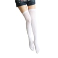 thumbnail image 1 of Calcetines hasta el muslo para mujer, medias cómodas de pierna alta para disfrazarse de cosplay (blanco), 1 of 5