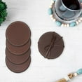 thumbnail image 3 of 4PC Round Genuine Leather Coasters Tan, 3 of 4