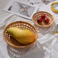 thumbnail image 3 of Japanese Style Rattan Storage Tray  Baskets Tray Wicker Bread Fruit Food, 3 of 5