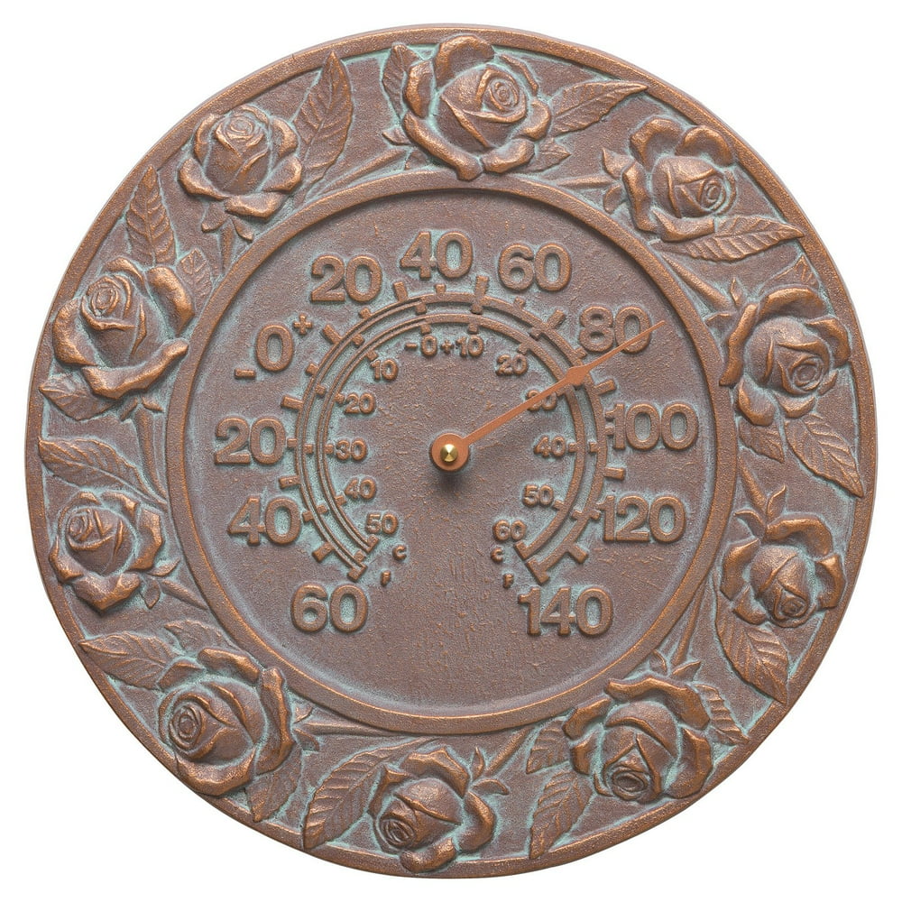 Whitehall Products Rose 12in. Indoor/Outdoor Wall Thermometer