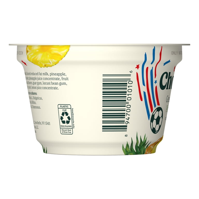 Chobani Low-Fat Greek Yogurt Pineapple on The Bottom 5.3 oz Cup