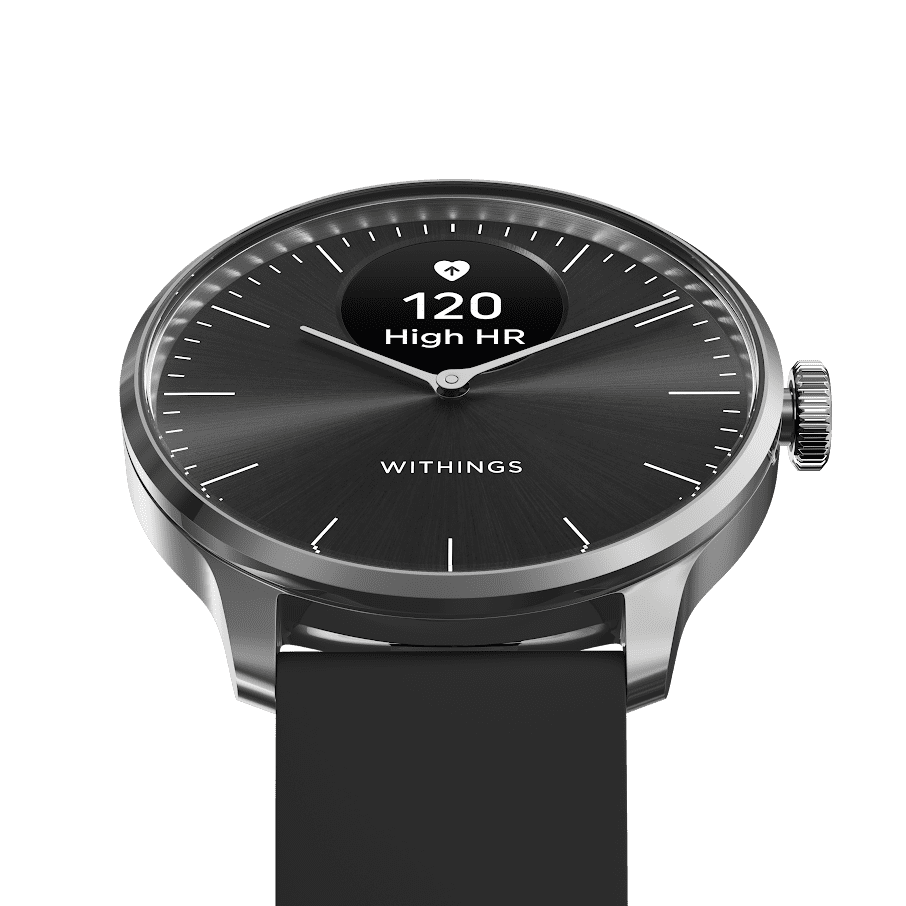 WITHINGS ScanWatch Light - Hybrid Smart Watch, Heart Rate Monitoring, Fitness Tracker, Cycle Tracker, Sleep Monitoring, GPS Tracker, 30-Day Battery Life, Android & Apple Compatible, HSA/FSA