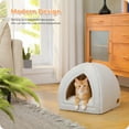 thumbnail image 6 of PAWZ Road 2 in 1 Cat Bed Foldable Pet Cave for Indoor Pet Cat House for Kittens and Dogs Beige, 6 of 11